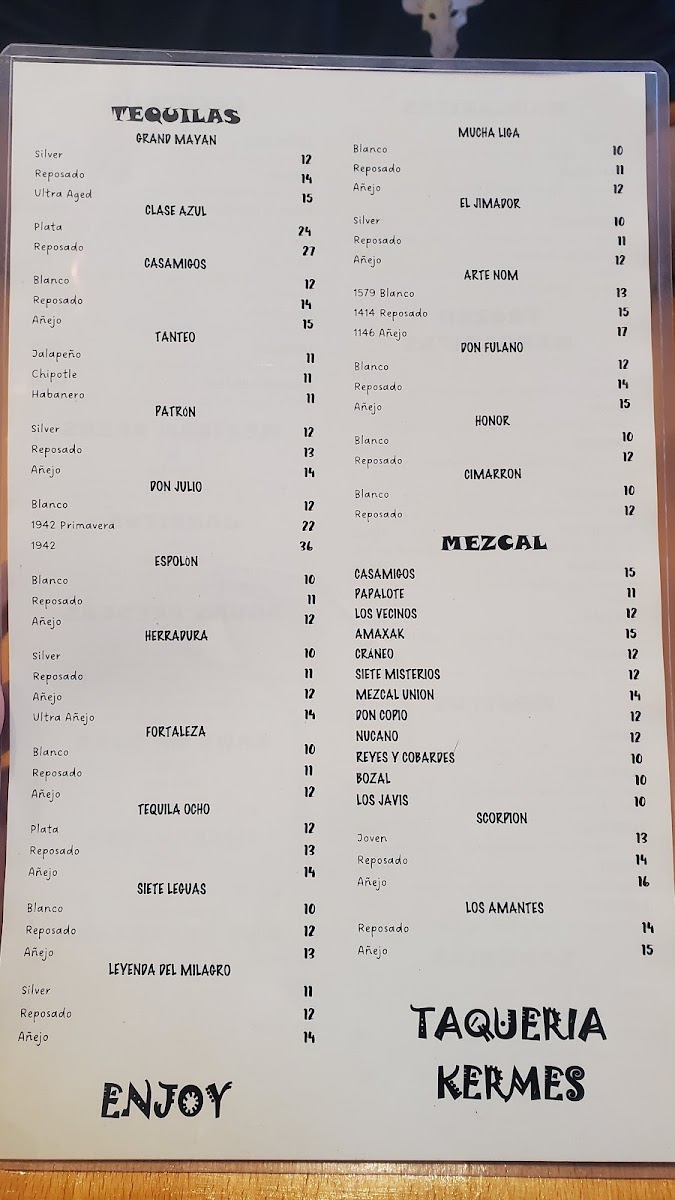 Taqueria Kermes Menu - Image 1